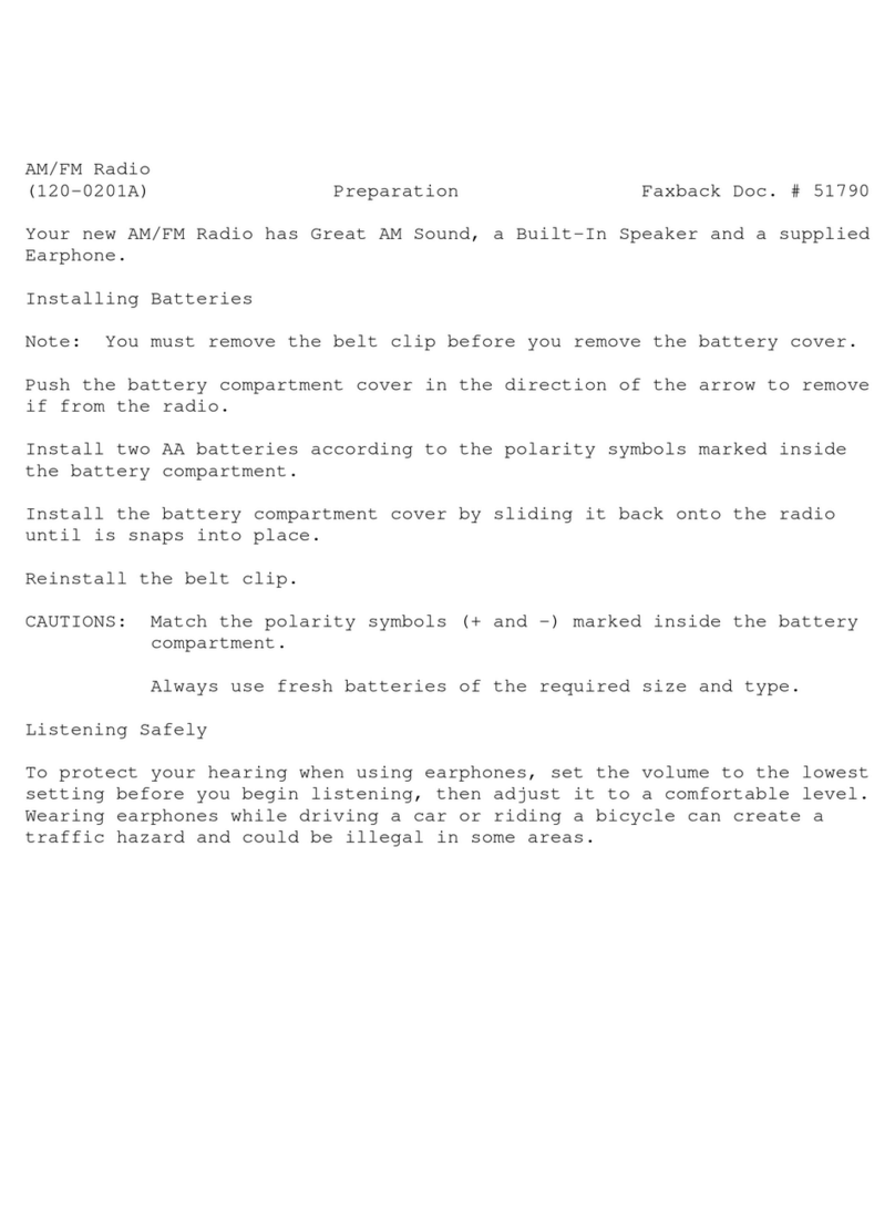 Radio Shack 120-0201A user manual