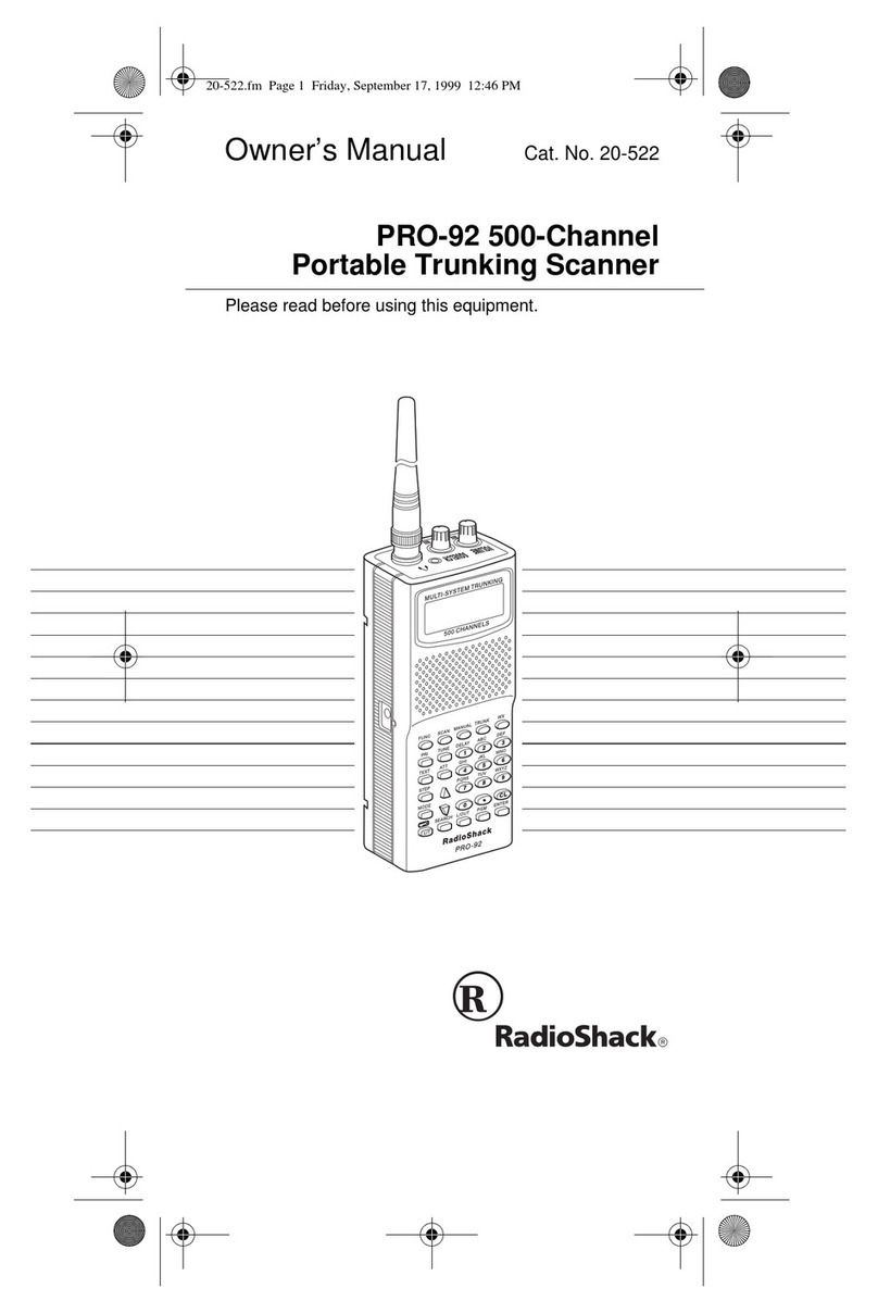 Radio Shack Pro-92 User manual
