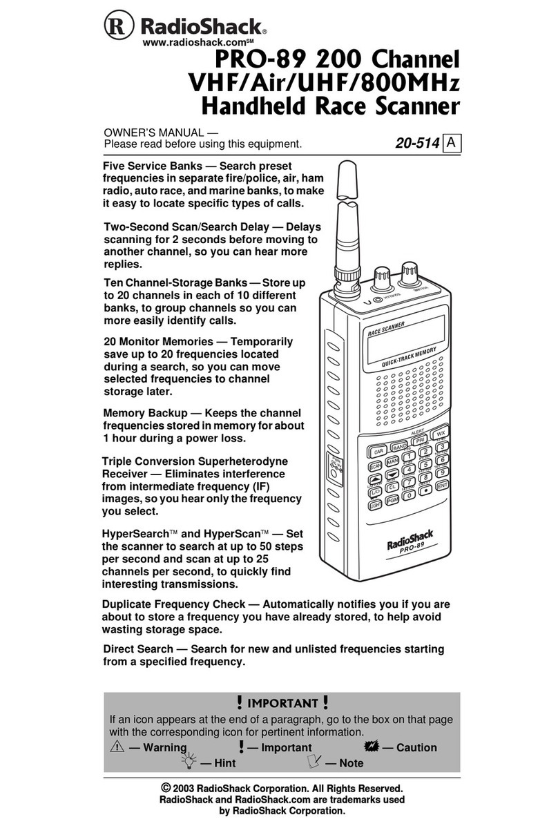 Radio Shack PRO-89 User manual