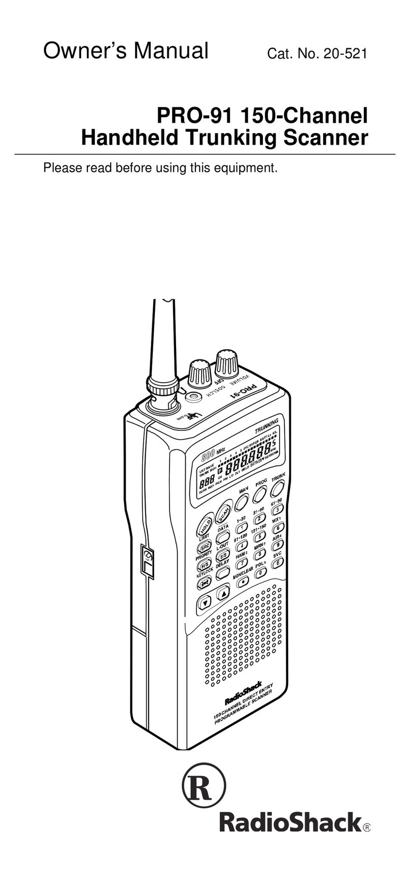 Radio Shack HANDHELD TRUNKING 20-521 User manual Radio Shack HANDHELD TRUNKING 20-521 User manual