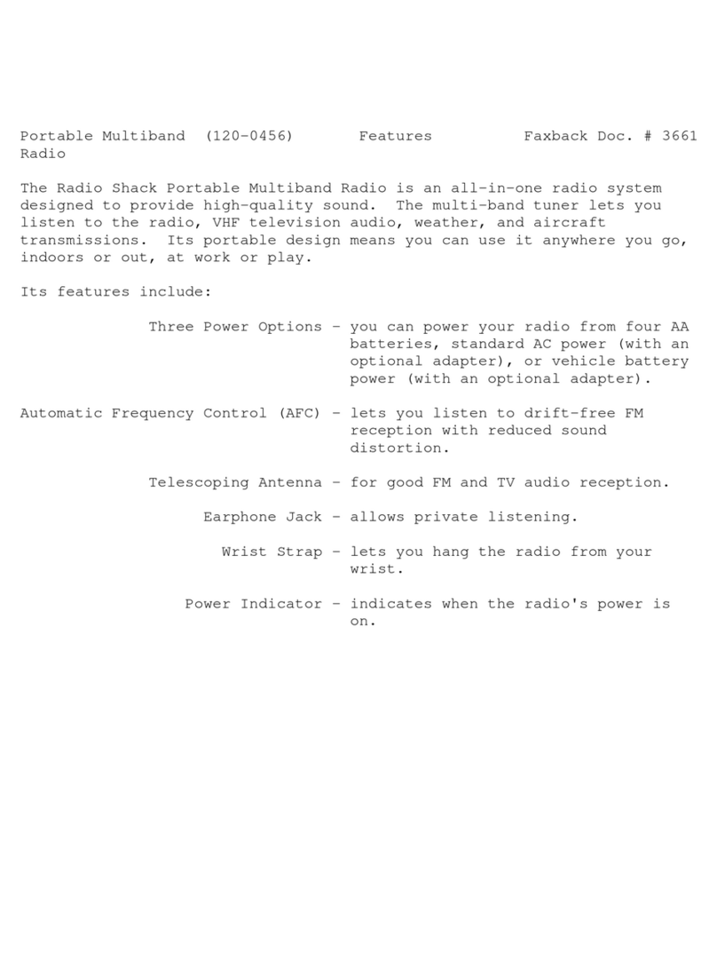 Radio Shack 120-0456 User manual