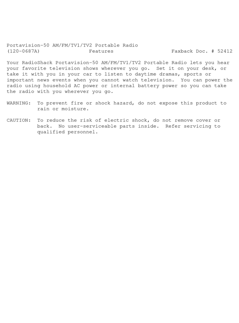 Radio Shack Portavision 50 User manual