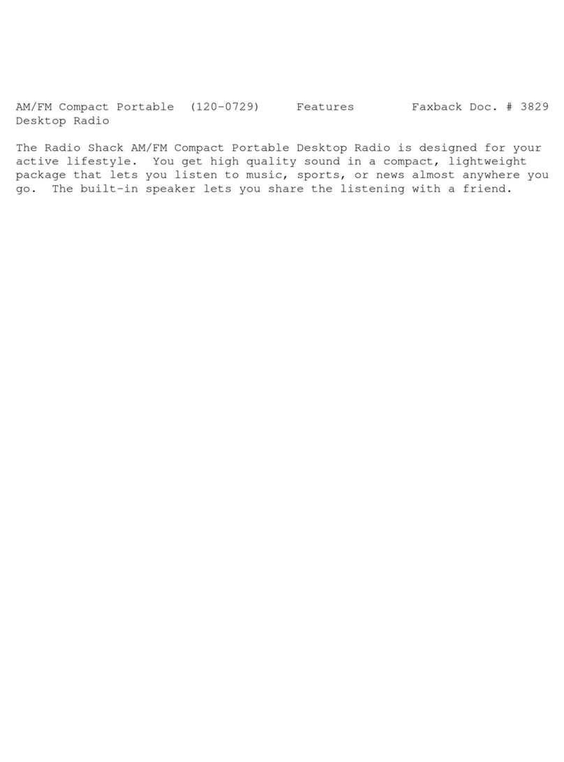 Radio Shack 120-0729 User manual