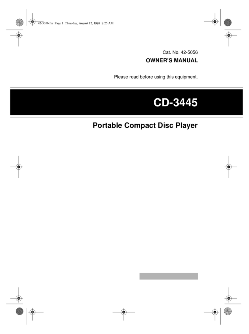 Radio Shack CD-3445 owner's manual