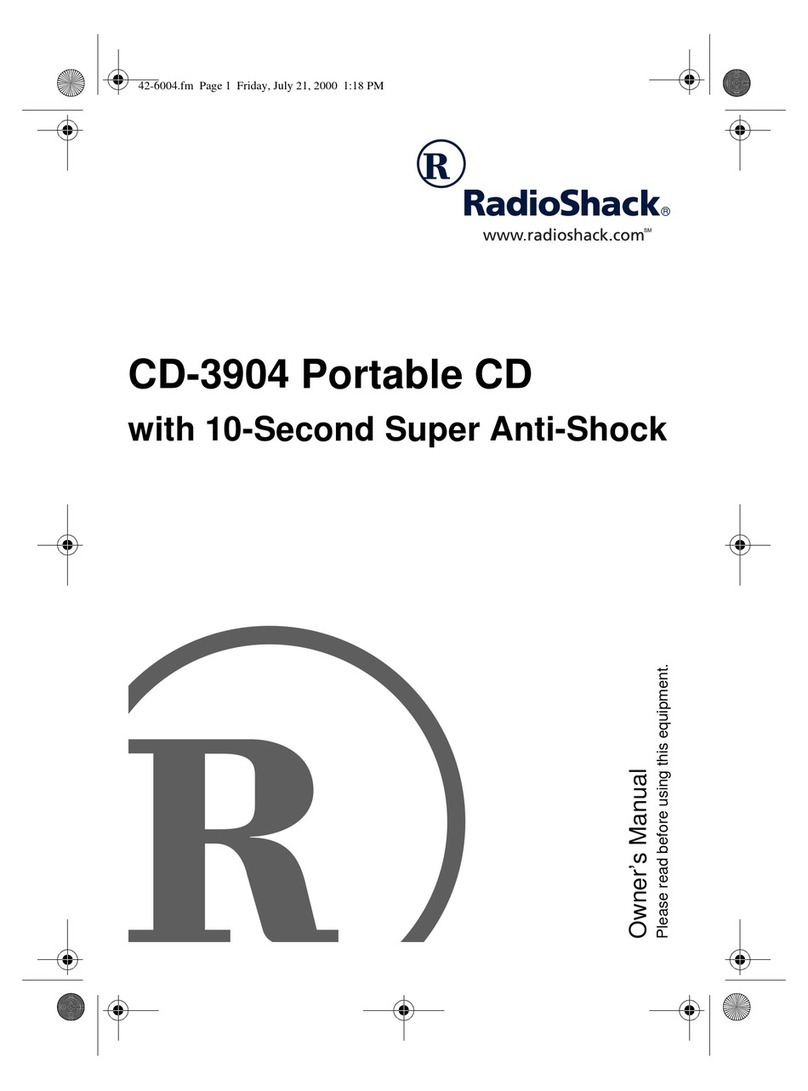 Radio Shack CD-3904 owner's manual