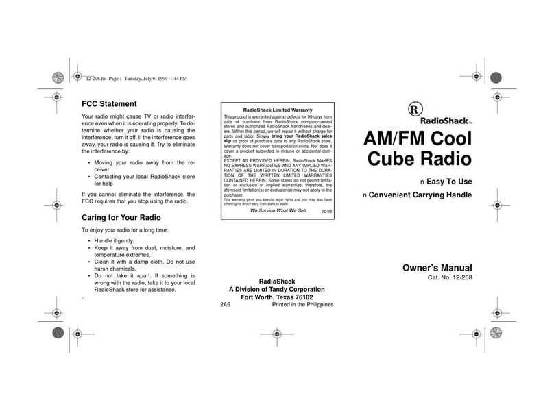 Radio Shack 12-208 User manual