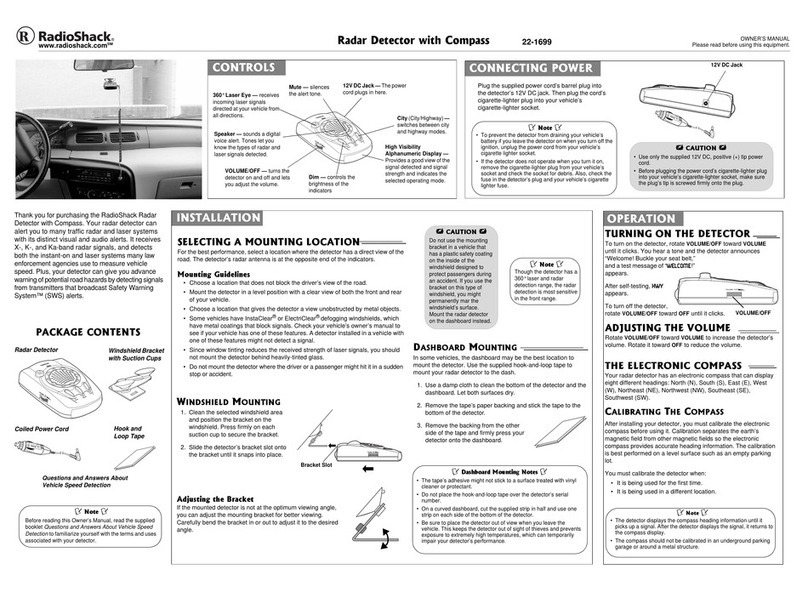 Radio Shack 22-1699 owner's manual