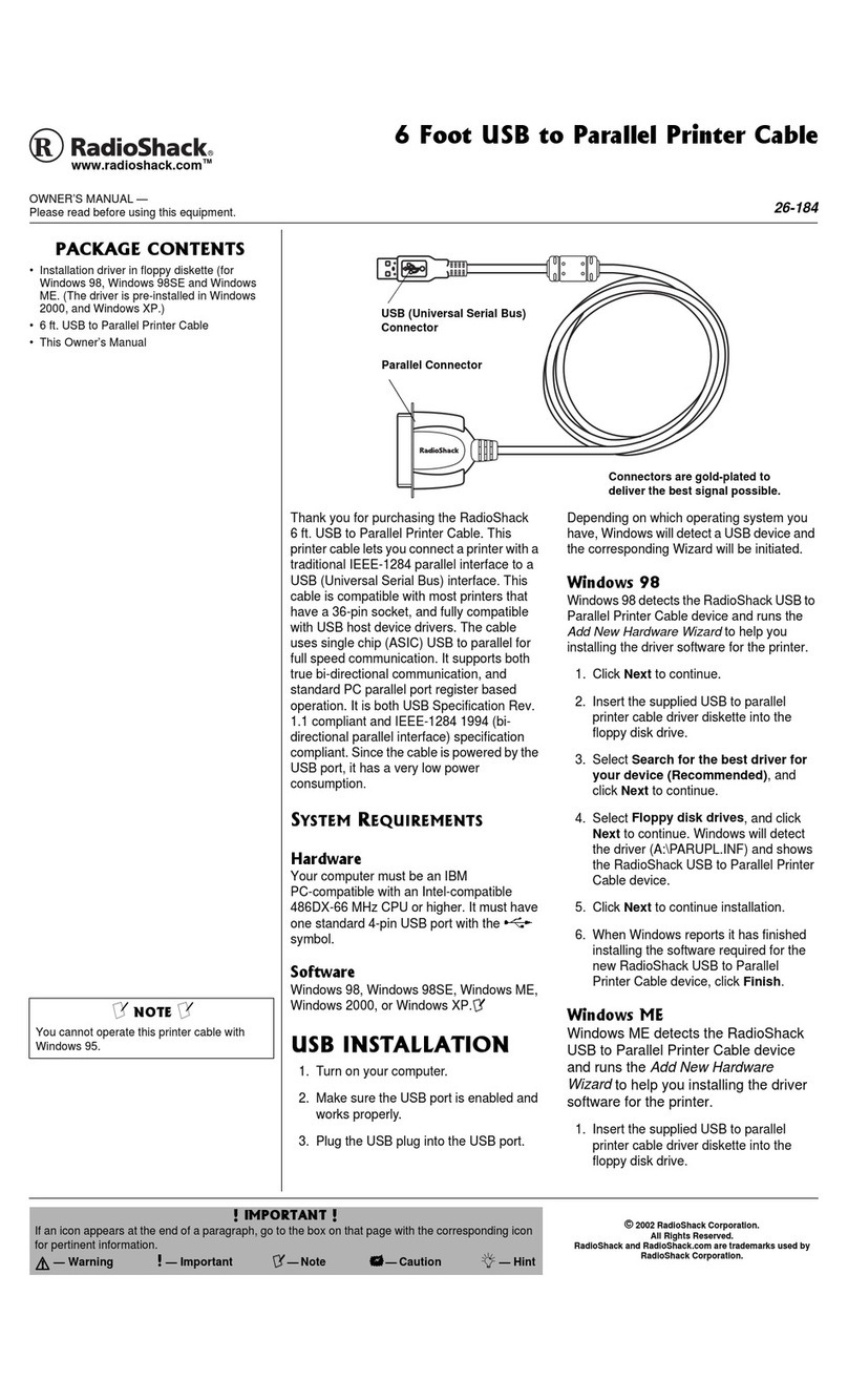 Radio Shack 26-184 owner's manual