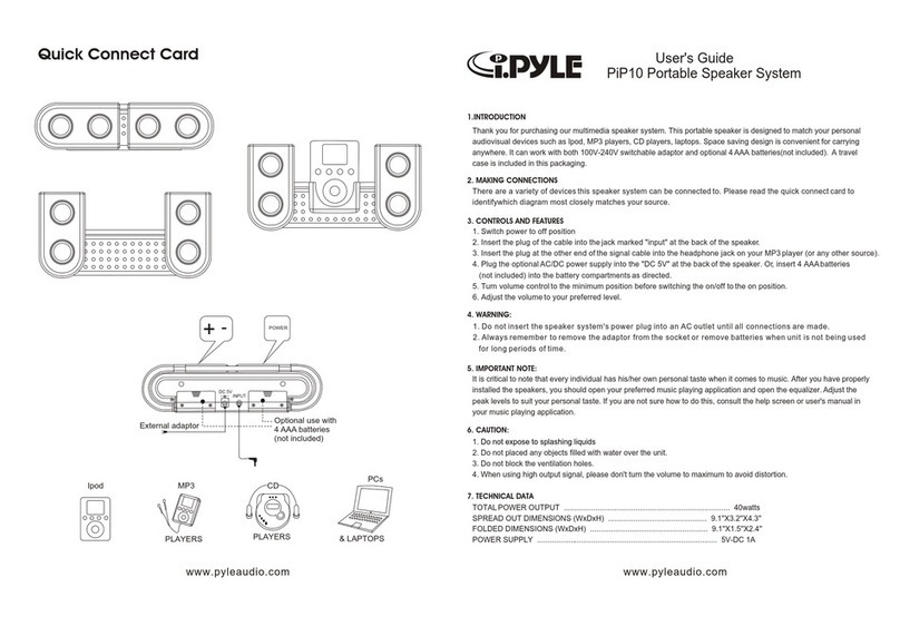 PYLE Audio PIP10 Connecting guide