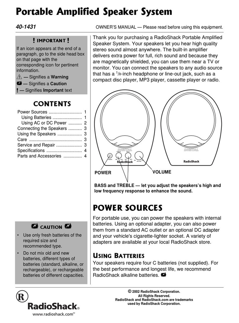 Radio Shack 40-1431 owner's manual
