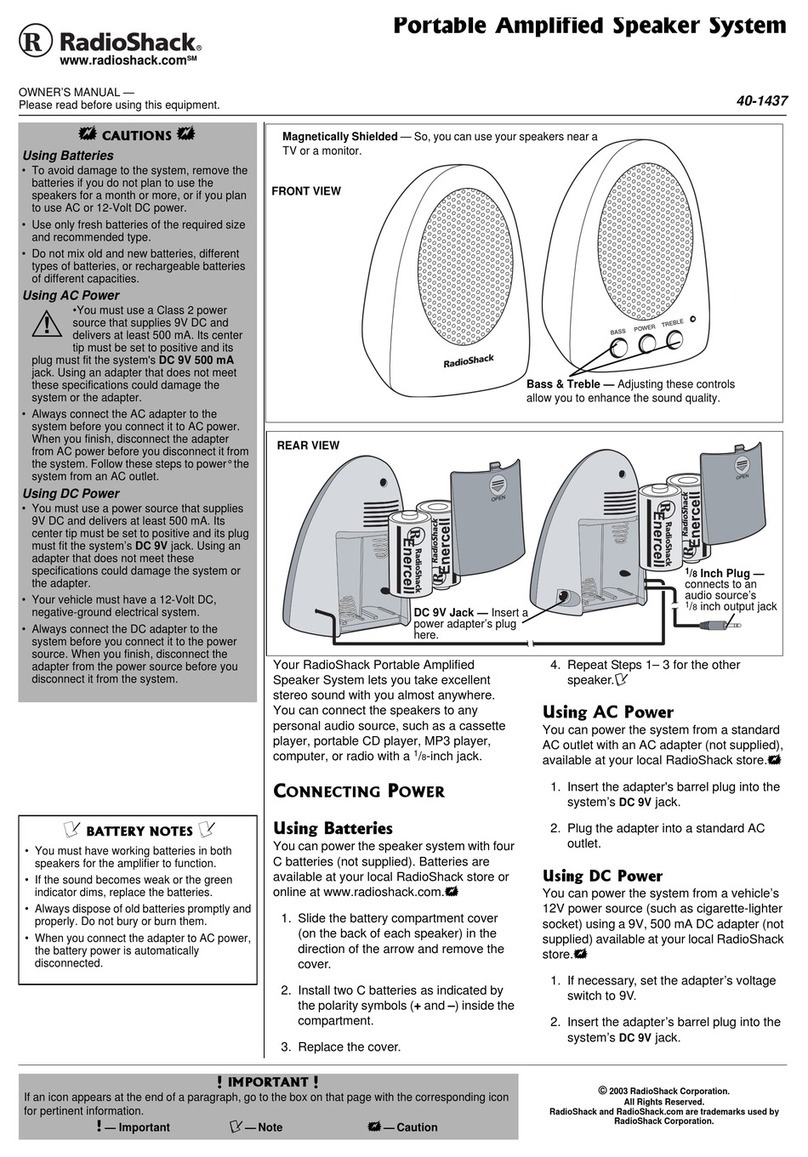 Radio Shack 40-1437 User manual