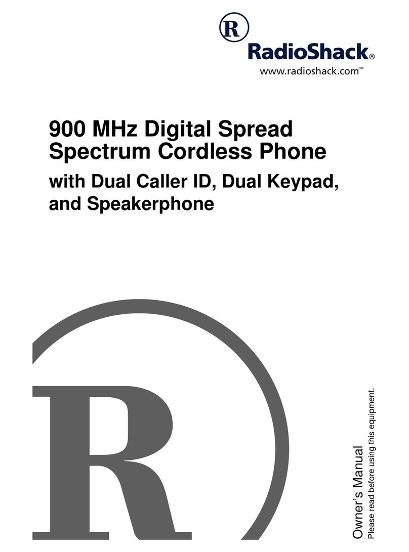 Radio Shack 900 MHz Digital Spread Spectrum Cordless Phone with Dual Caller... owner's manual