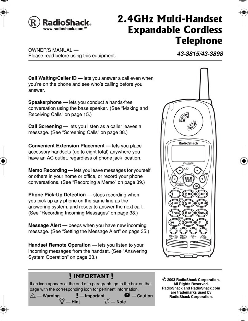 Radio Shack 43-3815/43-3898 User manual Radio Shack 43-3815/43-3898 User manual
