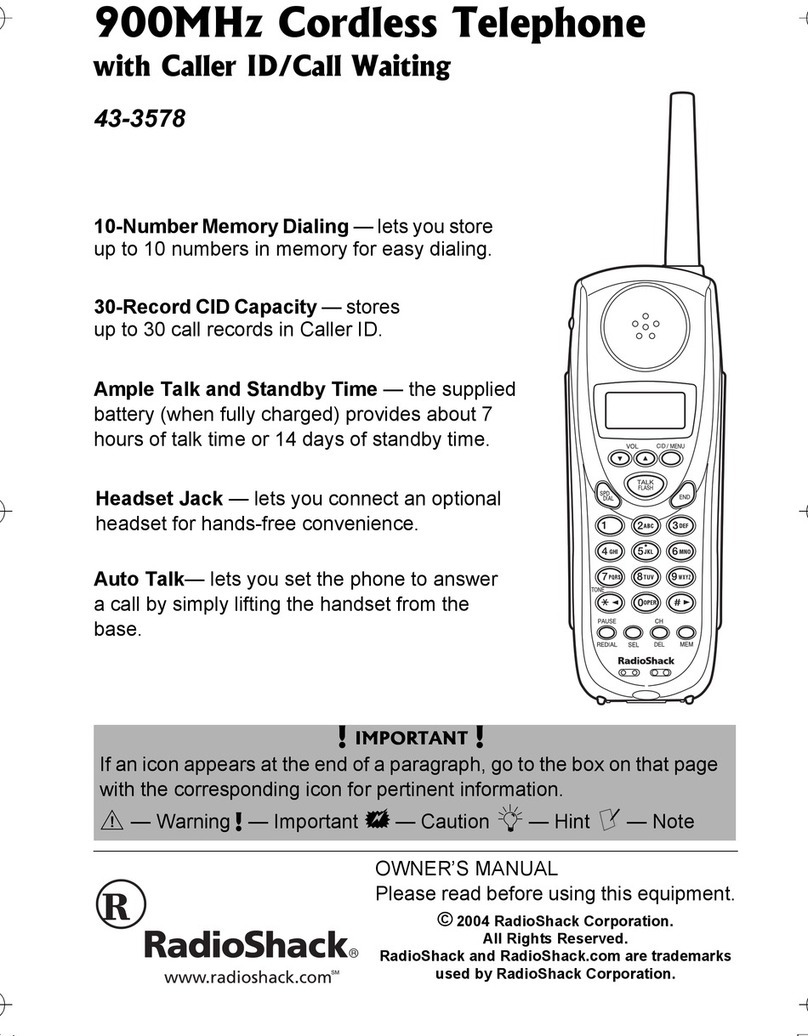 Radio Shack 43-3578 owner's manual