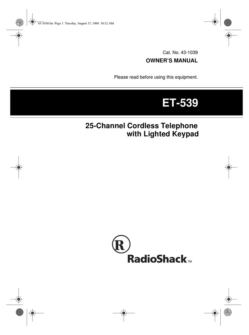Radio Shack ET-539 User manual Radio Shack ET-539 User manual