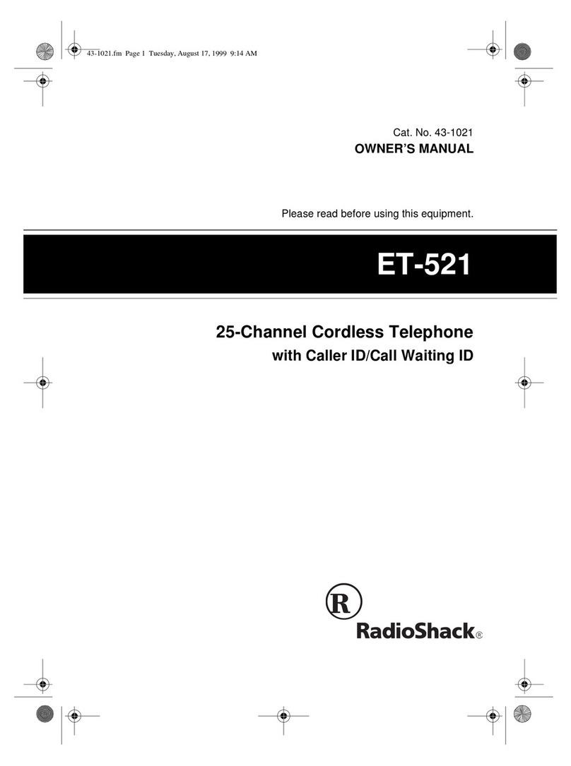 Radio Shack ET-521 owner's manual