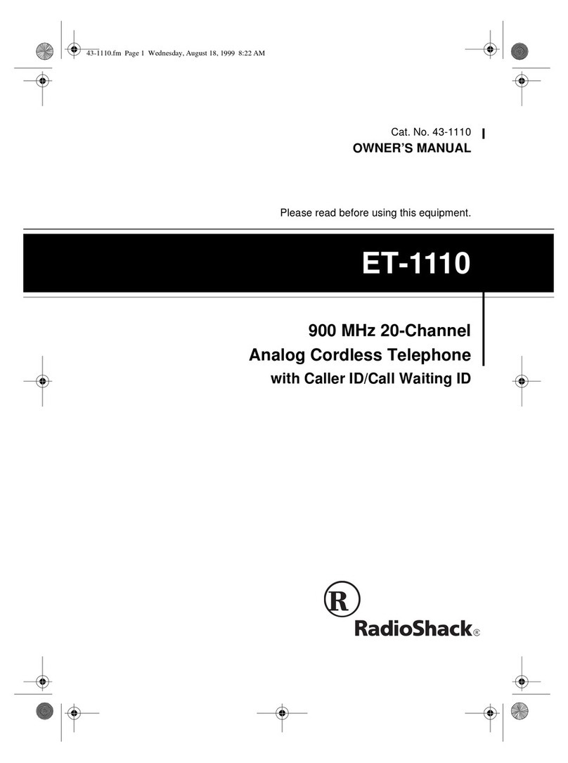 Radio Shack ET-1110 owner's manual