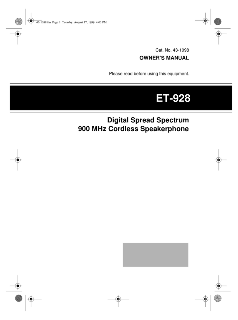 Radio Shack ET-928 User manual Radio Shack ET-928 User manual