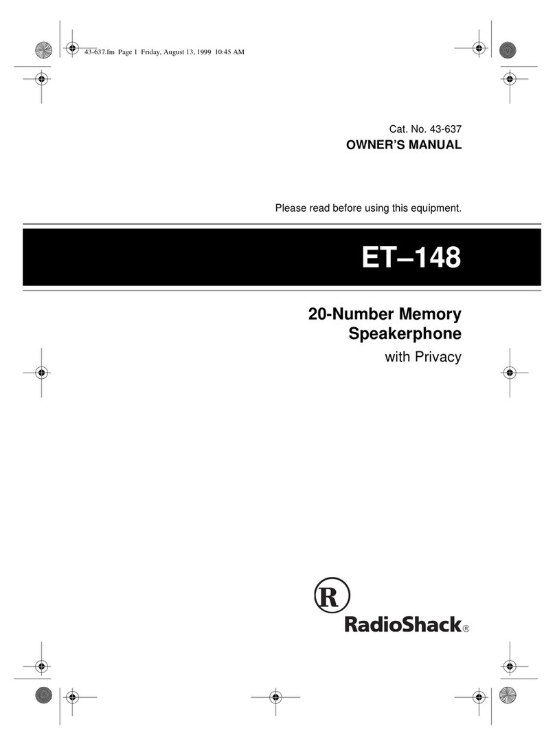 Radio Shack ET-148 owner's manual