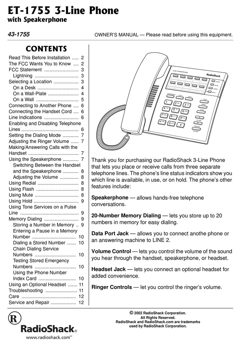 Radio Shack ET-1755 owner's manual