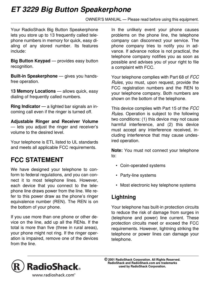Radio Shack ET 3229 User manual
