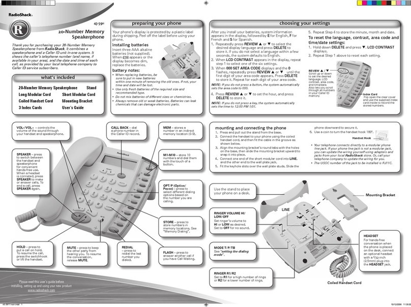 Radio Shack 43-3911 User manual