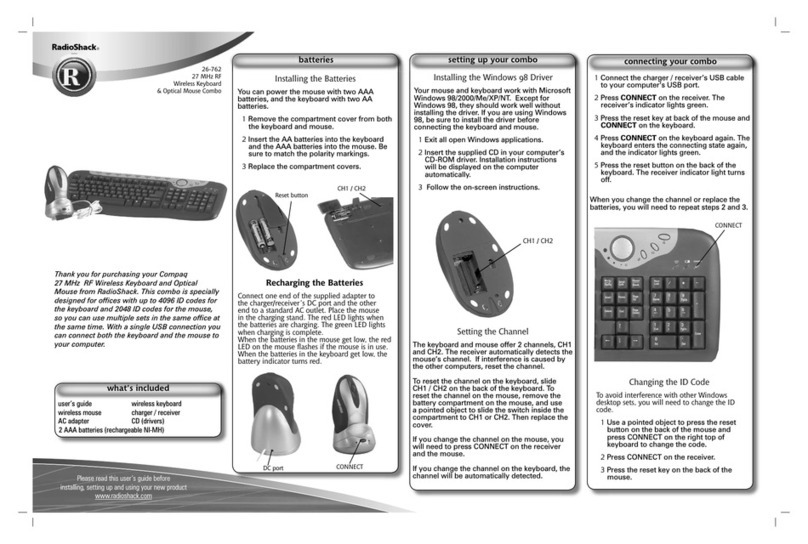 Radio Shack 26-762 user guide