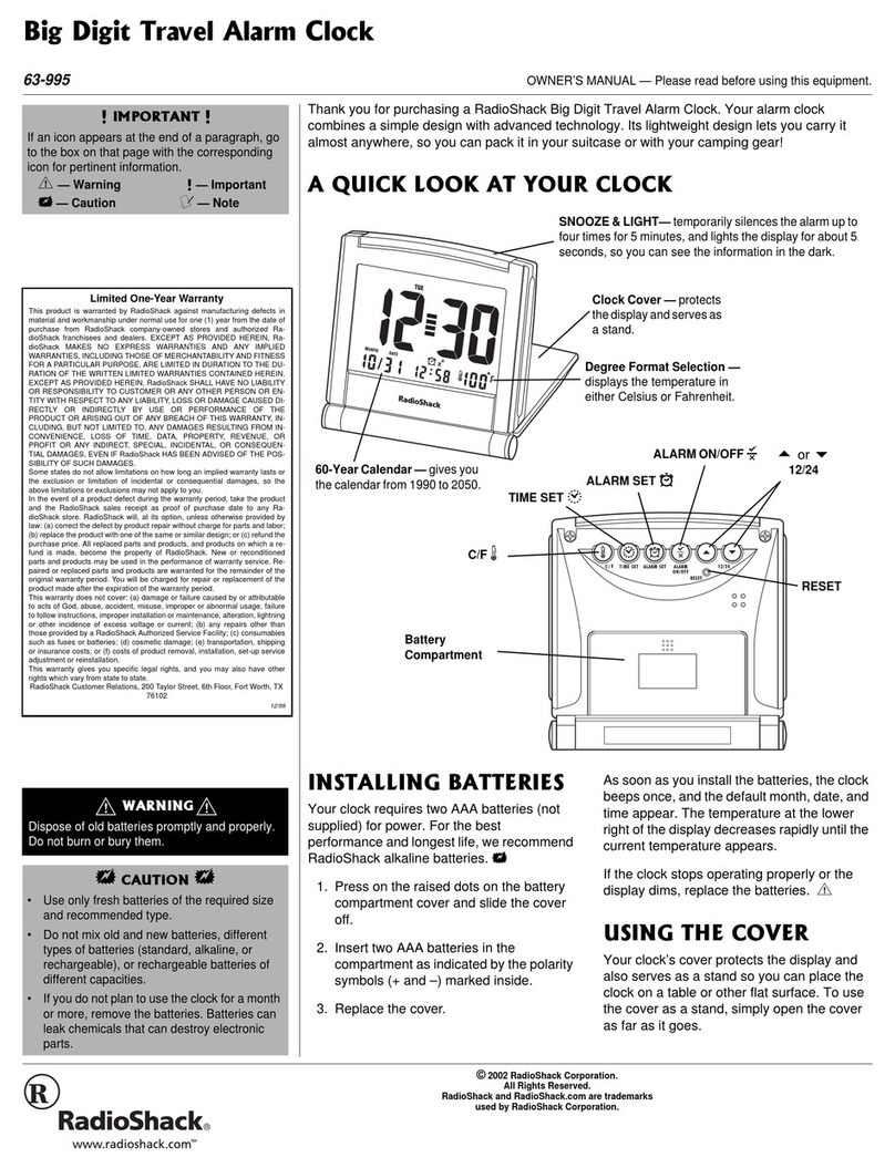 Radio Shack 63-995 User manual