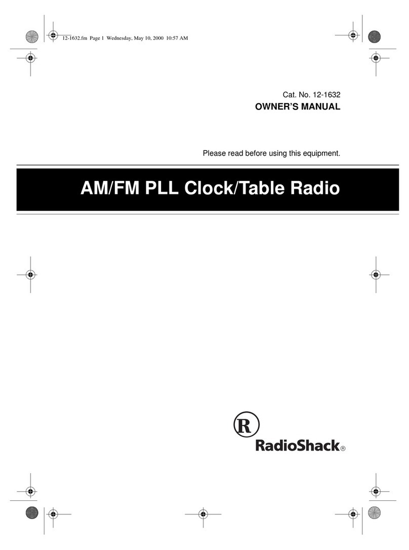 Radio Shack AM/FM PLL CLOCK/TABLE RADIO 12-1632 owner's manual