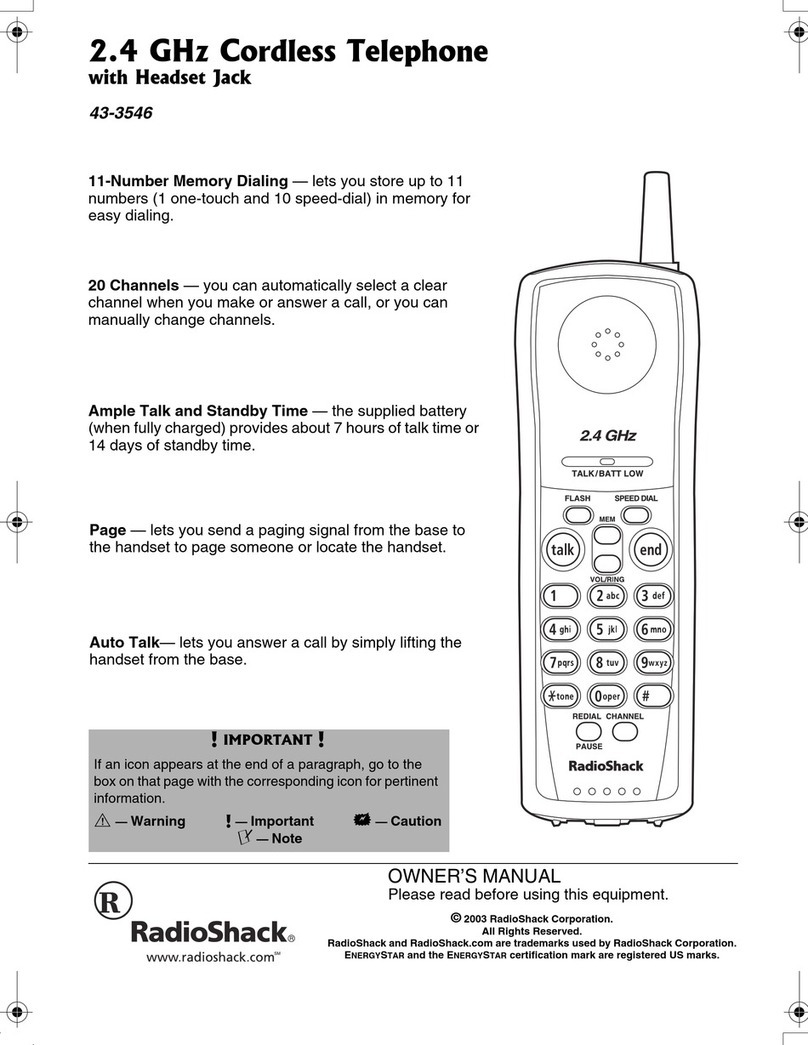 Radio Shack 43-3546 owner's manual