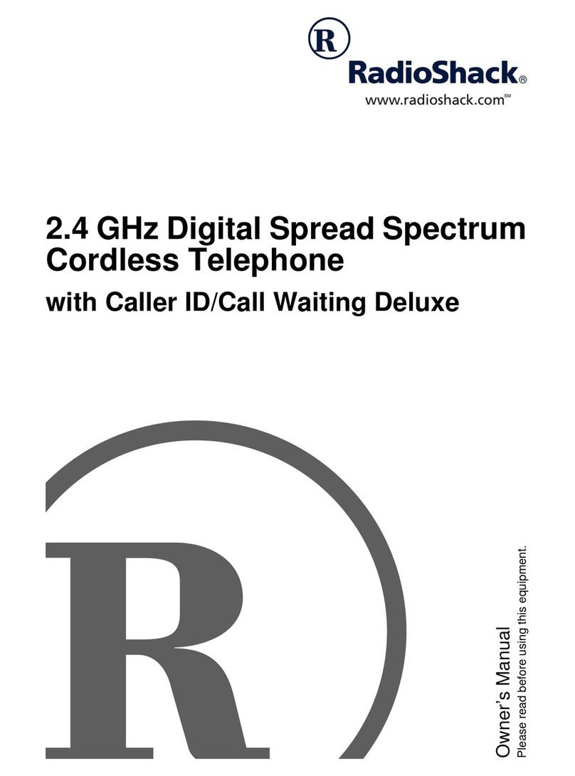 Radio Shack 2.4 GHz Digital Spread Spectrum Cordless Telephone with Caller ID/Call Waiting... User manual Radio Shack 2.4 GHz Digital Spread Spectrum Cordless Telephone with Caller ID/Call Waiting... User manual