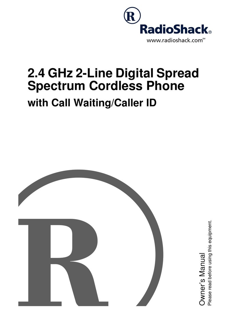 Radio Shack 2.4 GHz 2-Line Digital Spread Spectrum Cordless Phone with Call Waiting/Caller... User manual