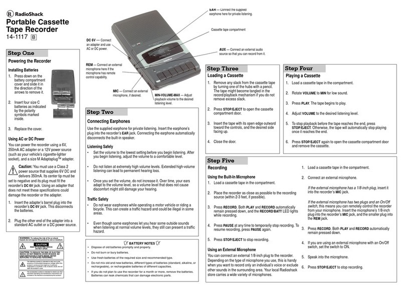 Radio Shack 14-1117 B User manual Radio Shack 14-1117 B User manual