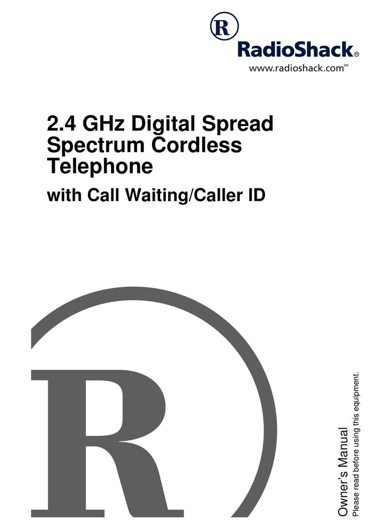 Radio Shack 2.4 GHz Digital Spread Spectrum Cordless Telephone with Call Waiting/Caller... User manual Radio Shack 2.4 GHz Digital Spread Spectrum Cordless Telephone with Call Waiting/Caller... User manual