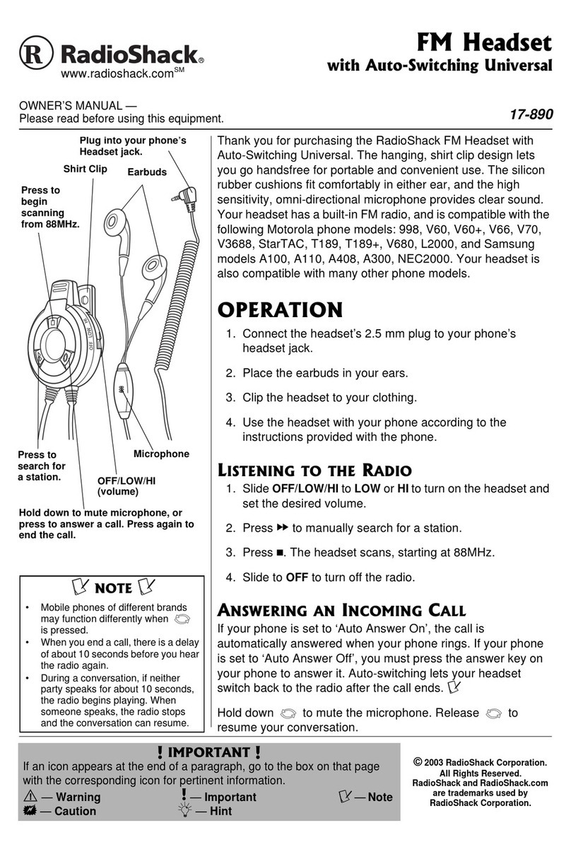 Radio Shack 17-890 owner's manual