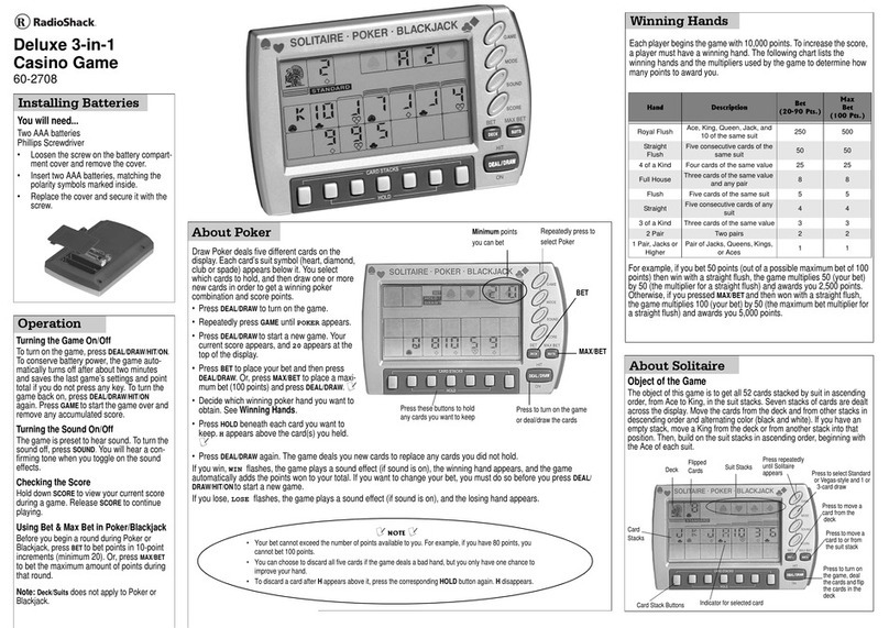 Radio Shack 60-2708 user manual
