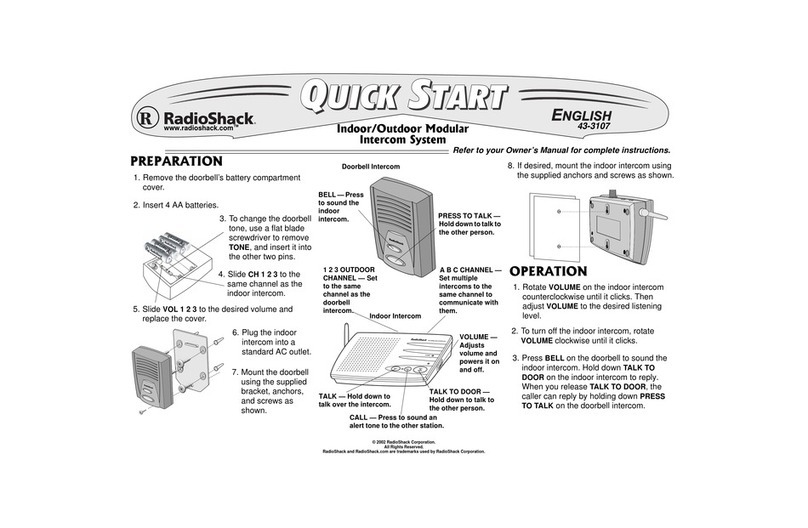 Radio Shack 43-3107 quick start