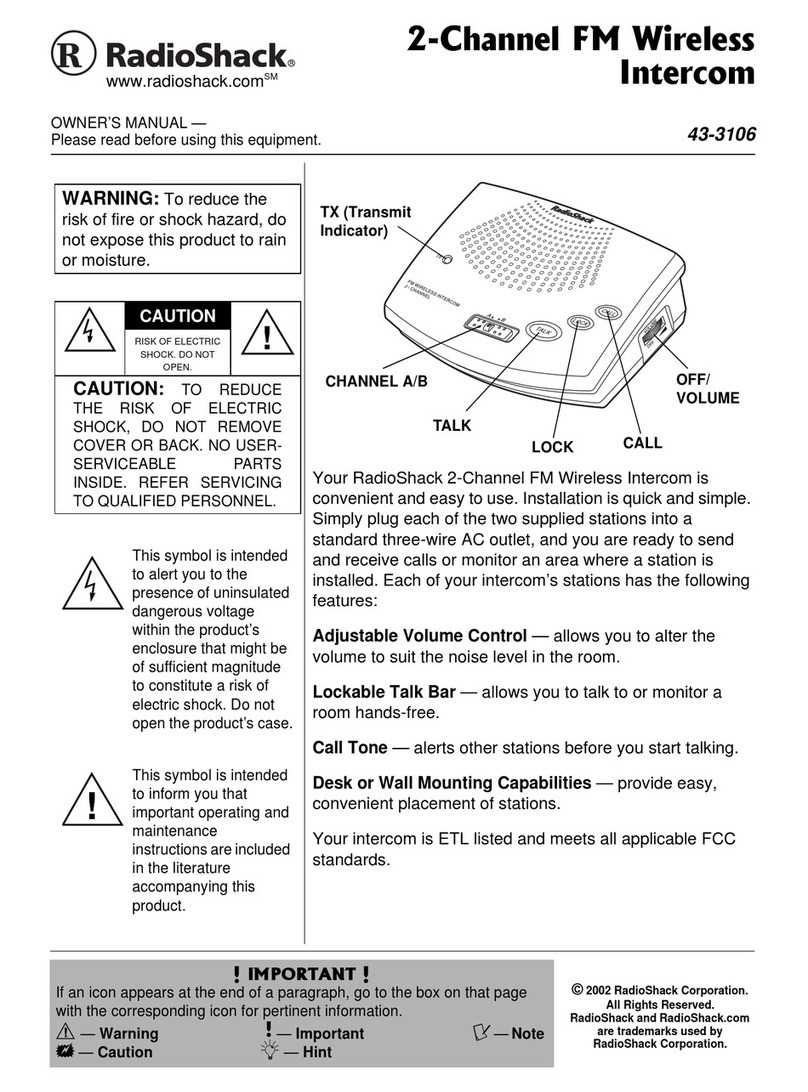 Radio Shack 43-3106 owner's manual