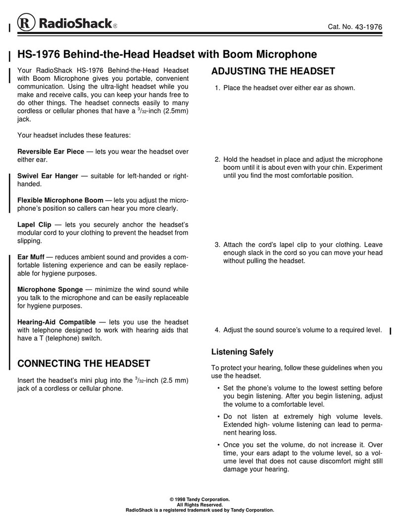 Radio Shack HS-1976 user manual