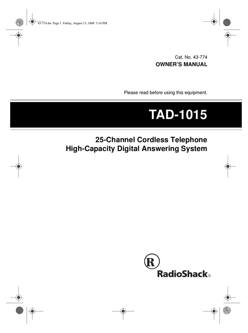Radio Shack TAD-1015 User manual Radio Shack TAD-1015 User manual
