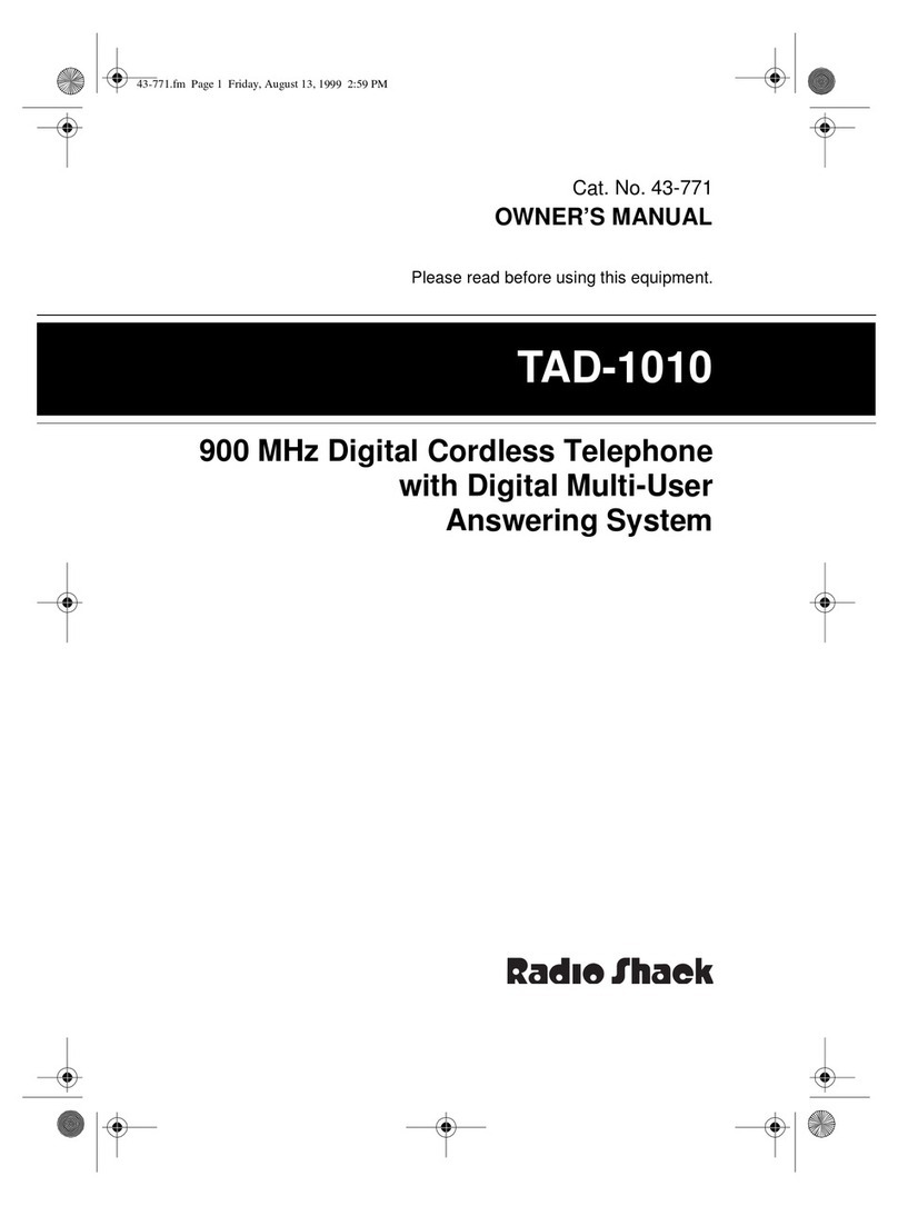 Radio Shack TAD-1010 User manual
