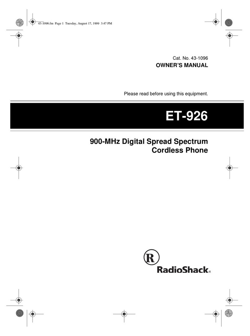 Radio Shack ET-926 User manual