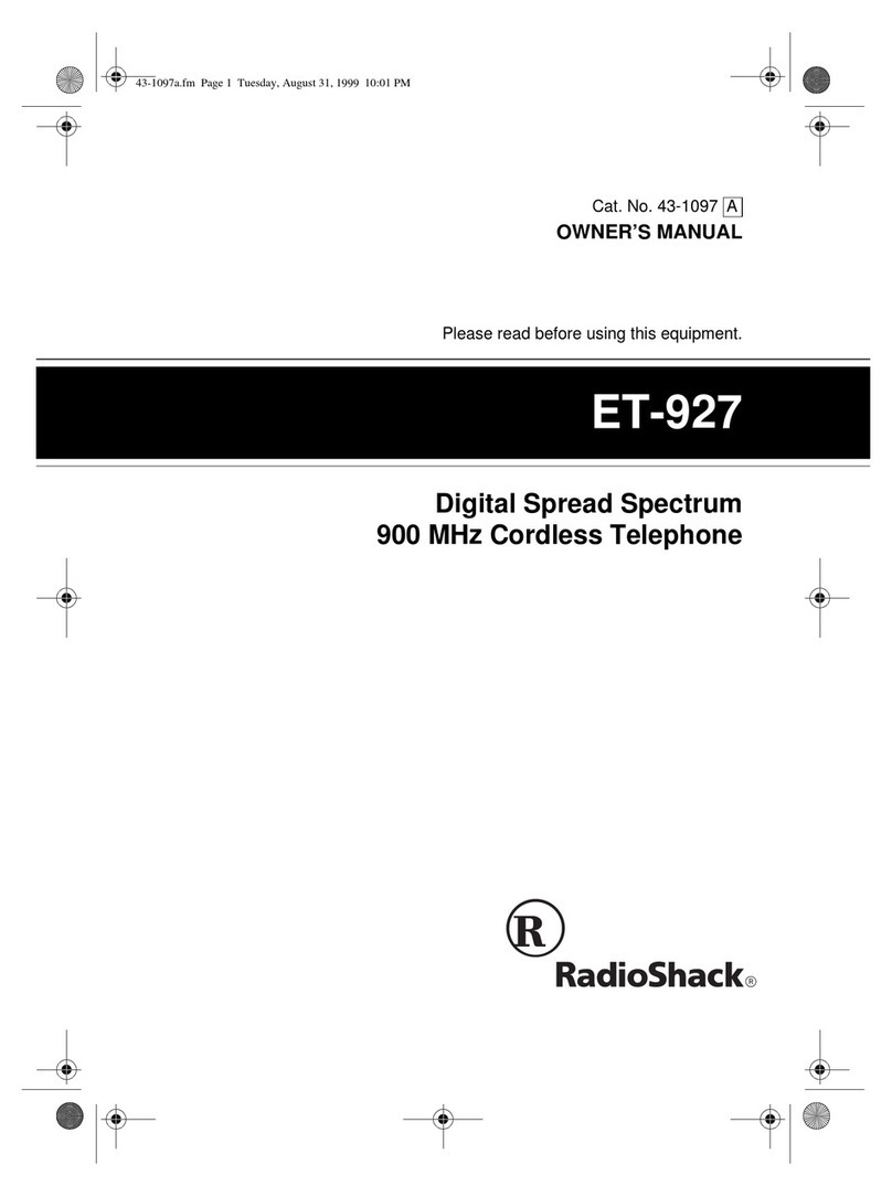 Radio Shack ET-927 User manual