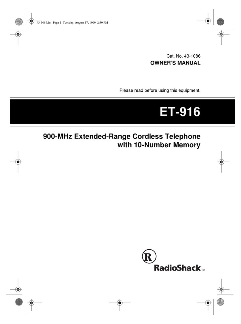 Radio Shack ET-916 User manual