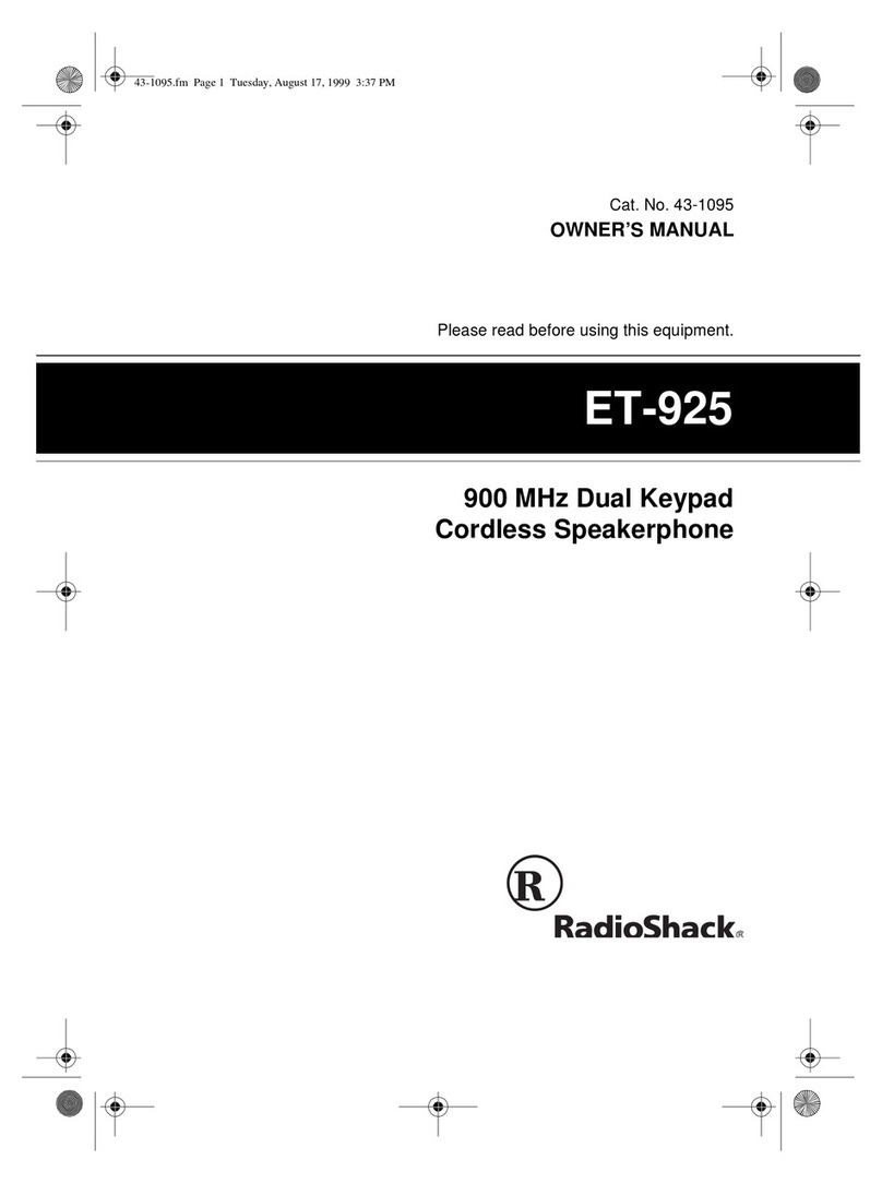 Radio Shack ET-925 owner's manual