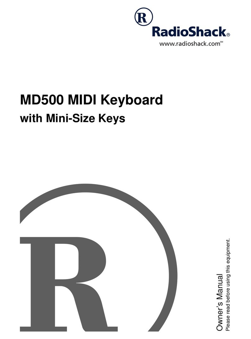 Radio Shack MIDI Keyboard User manual Radio Shack MIDI Keyboard User manual