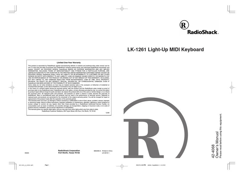 Radio Shack LK-1261 User manual Radio Shack LK-1261 User manual