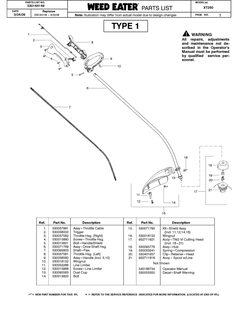 Weed Eater XT260 User manual