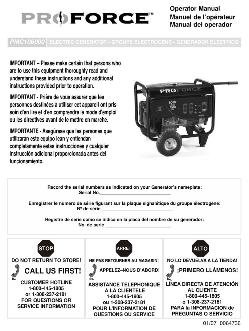 Pro Force PMC106000 Operator's manual