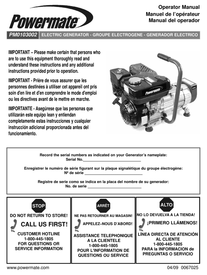 Powermate PM0103002 Generator user manual